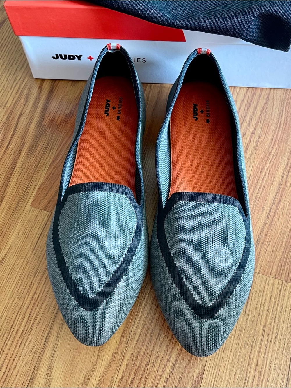 Judy + Birdies Shoes Womens 11 Blackbird Washable Flats Loafers Heather Grey NIB